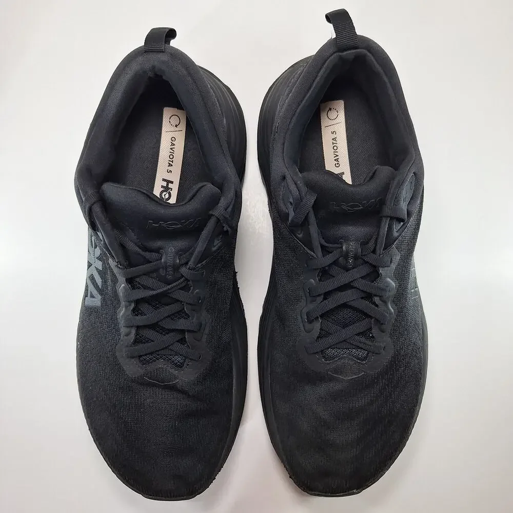 Hoka One One Gaviota 5 Wide Mens 11.5 2E Triple Black 1134234 BBLC Running Shoes